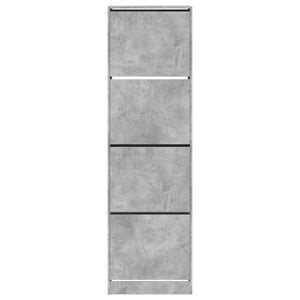Scarpiera 4 Cassetti Ribaltabili Grigio Cemento 60x42x204 cm
