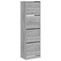Scarpiera 4 Cassetti Ribaltabili Grigio Sonoma 60x42x204 cm 3214397