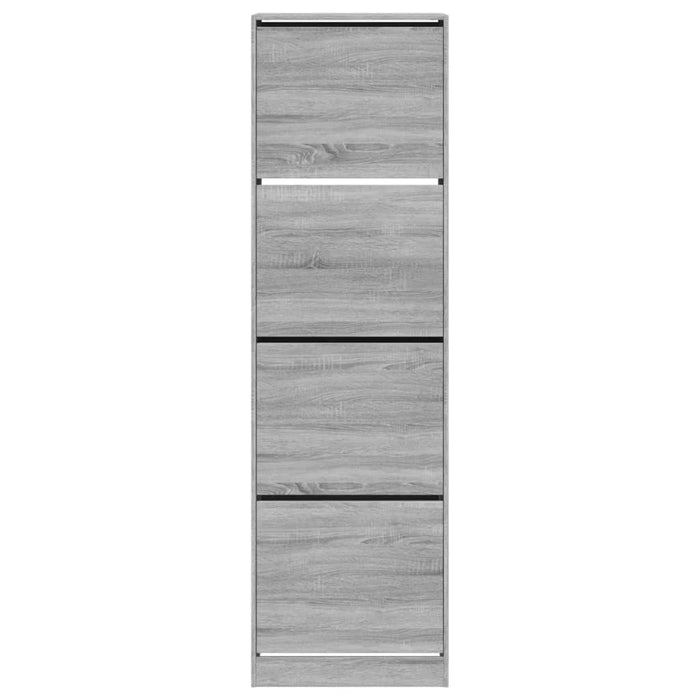 Scarpiera 4 Cassetti Ribaltabili Grigio Sonoma 60x42x204 cm