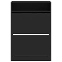 Scarpiera con 2 Cassetti Ribaltabili Nera 80x34x116 cm 3214407