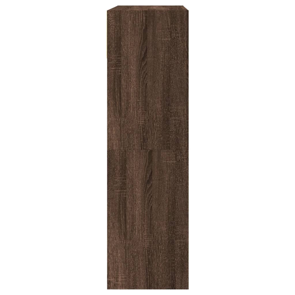 Scarpiera con 2 Cassetti Ribaltabili Rovere Marrone 80x34x116cm 3214412