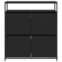 Scarpiera con 4 Cassetti Ribaltabili Nera 100x34x112 cm 3214413