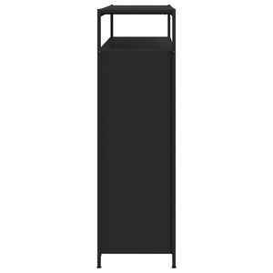 Scarpiera con 4 Cassetti Ribaltabili Nera 100x34x112 cm 3214413