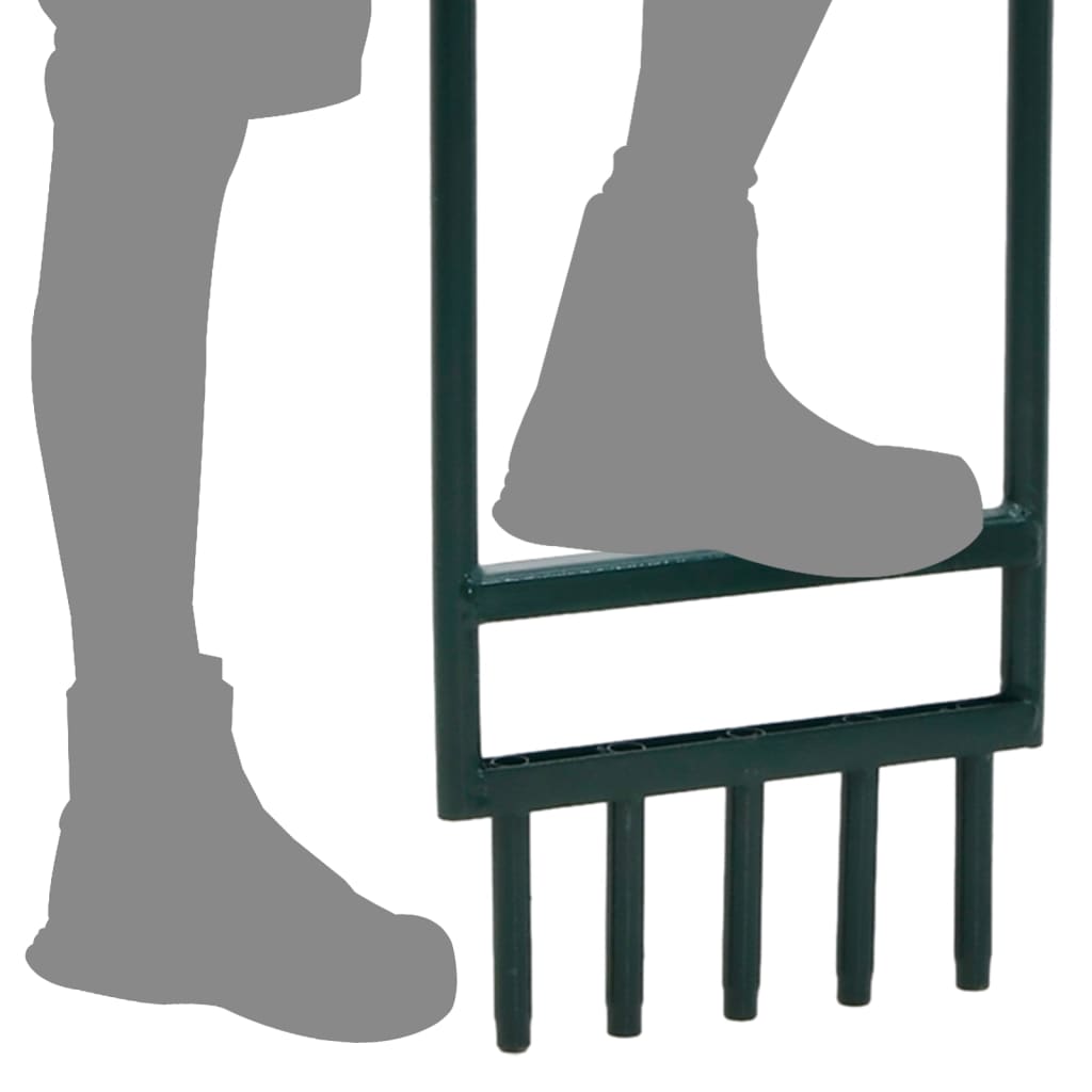 Aeratore Prato 5 Denti Cavi Acciaio Verniciato a Polvere Verde 156040