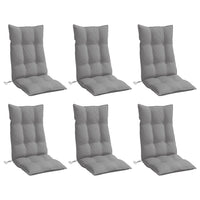 Cuscini per Sedia Schienale Alto 6 pz Grigio Tessuto Oxford 377607