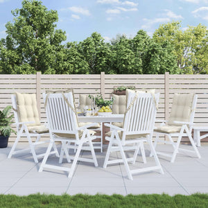 Cuscini per Sedia con Schienale Alto 6 pz Crema Tessuto Oxford 377610