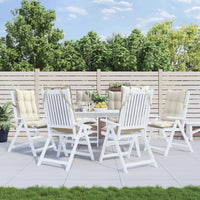 Cuscini per Sedia con Schienale Alto 6 pz Crema Tessuto Oxford 377610