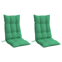 Cuscini per Sedia con Schienale Alto 2 pz Verde Tessuto Oxford