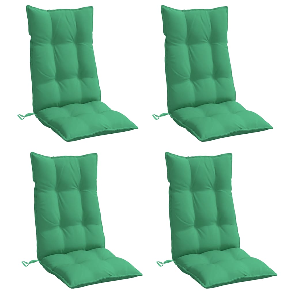 Cuscini per Sedia con Schienale Alto 4 pz Verde Tessuto Oxford 377618