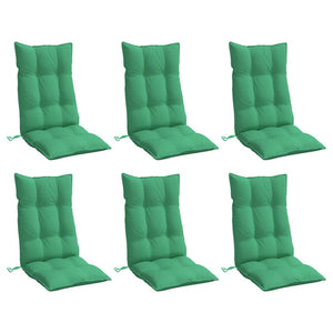 Cuscini per Sedia con Schienale Alto 6 pz Verde Tessuto Oxford 377619