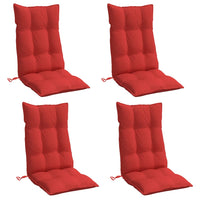 Cuscini per Sedia con Schienale Alto 4 pz Rosso Tessuto Oxford 377621