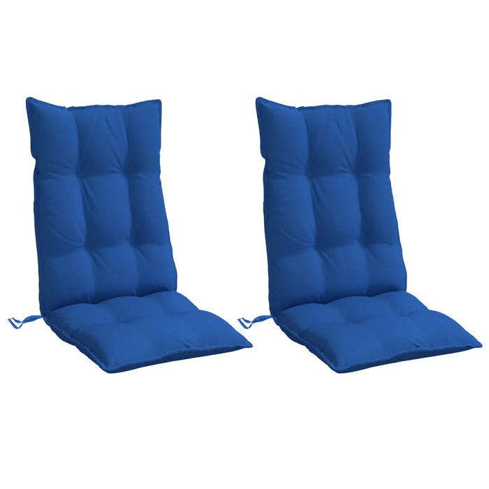 Cuscini Sedia con Schienale Alto 2 pz Blu Reale Tessuto Oxfordcod mxl 90696