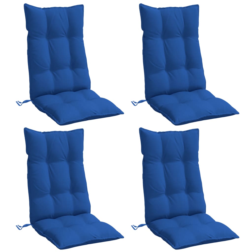 Cuscini Sedia con Schienale Alto 4 pz Blu Reale Tessuto Oxford 377633