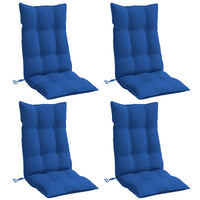 Cuscini Sedia con Schienale Alto 4 pz Blu Reale Tessuto Oxford 377633