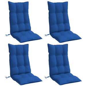 Cuscini Sedia con Schienale Alto 4 pz Blu Reale Tessuto Oxfordcod mxl 114661