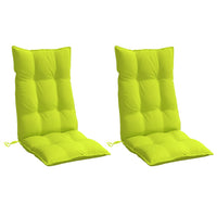 Cuscini Sedia Schienale Alto 2 pz Verde Chiaro Tessuto Oxford 377635