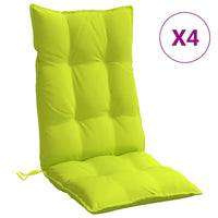 vidaXL Cuscini Sedia Schienale Alto 4 pz Verde Chiaro Tessuto Oxford