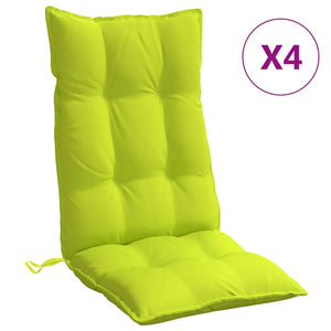 vidaXL Cuscini Sedia Schienale Alto 4 pz Verde Chiaro Tessuto Oxford