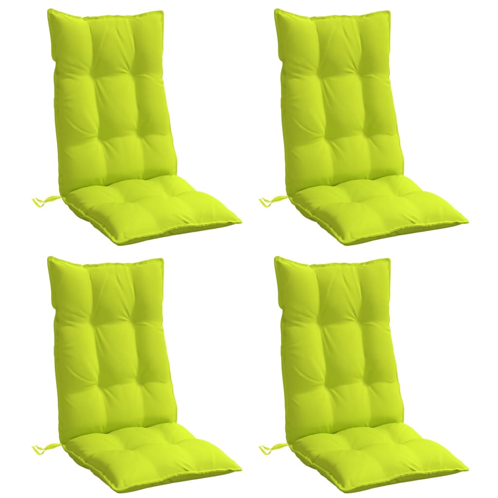 vidaXL Cuscini Sedia Schienale Alto 4 pz Verde Chiaro Tessuto Oxford