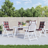 vidaXL Cuscini Sedia Schienale Alto 4 pz Quadri Rosso Tessuto Oxford