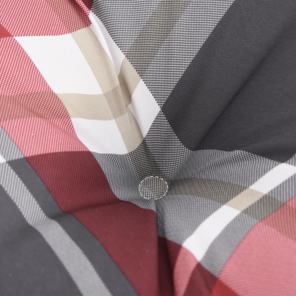 Cuscini Sedia Schienale Alto 6 pz Quadri Rosso Tessuto Oxford 377643