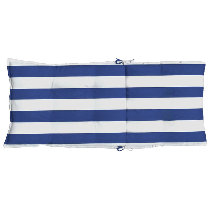 Cuscini Sedia Schienale Alto 2 pz Bianco e Blu Tessuto Oxford 377647