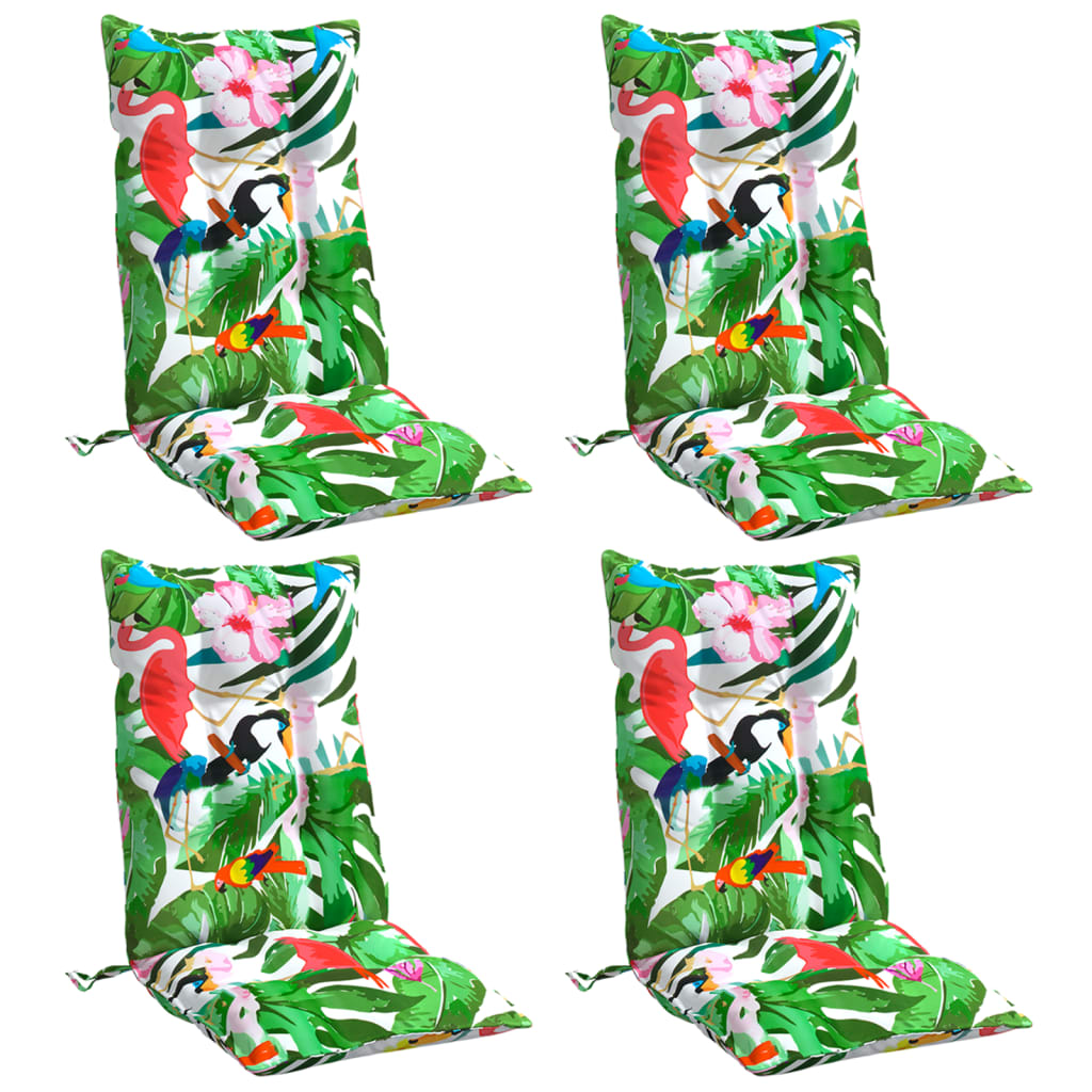 Cuscini per Sedia Schienale Alto 4pz Multicolore Tessuto Oxford 377654