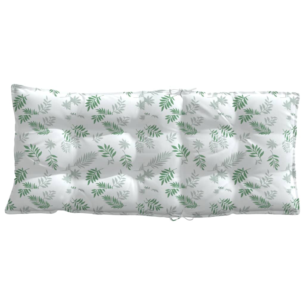 Cuscini Sedia Schienale Alto 2 pz Motivo Foglie Tessuto Oxford 377656