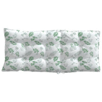 Cuscini Sedia Schienale Alto 2 pz Motivo Foglie Tessuto Oxford 377656