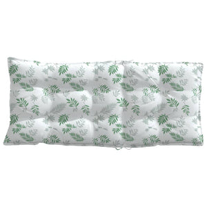 Cuscini Sedia Schienale Alto 2 pz Motivo Foglie Tessuto Oxford 377656