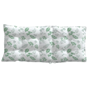 Cuscini Sedia Schienale Alto 4 pz Motivo Foglie Tessuto Oxford