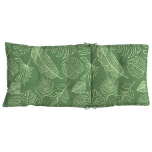 Cuscini Sedia Schienale Alto 2 pz Motivo Foglie Tessuto Oxford 377659