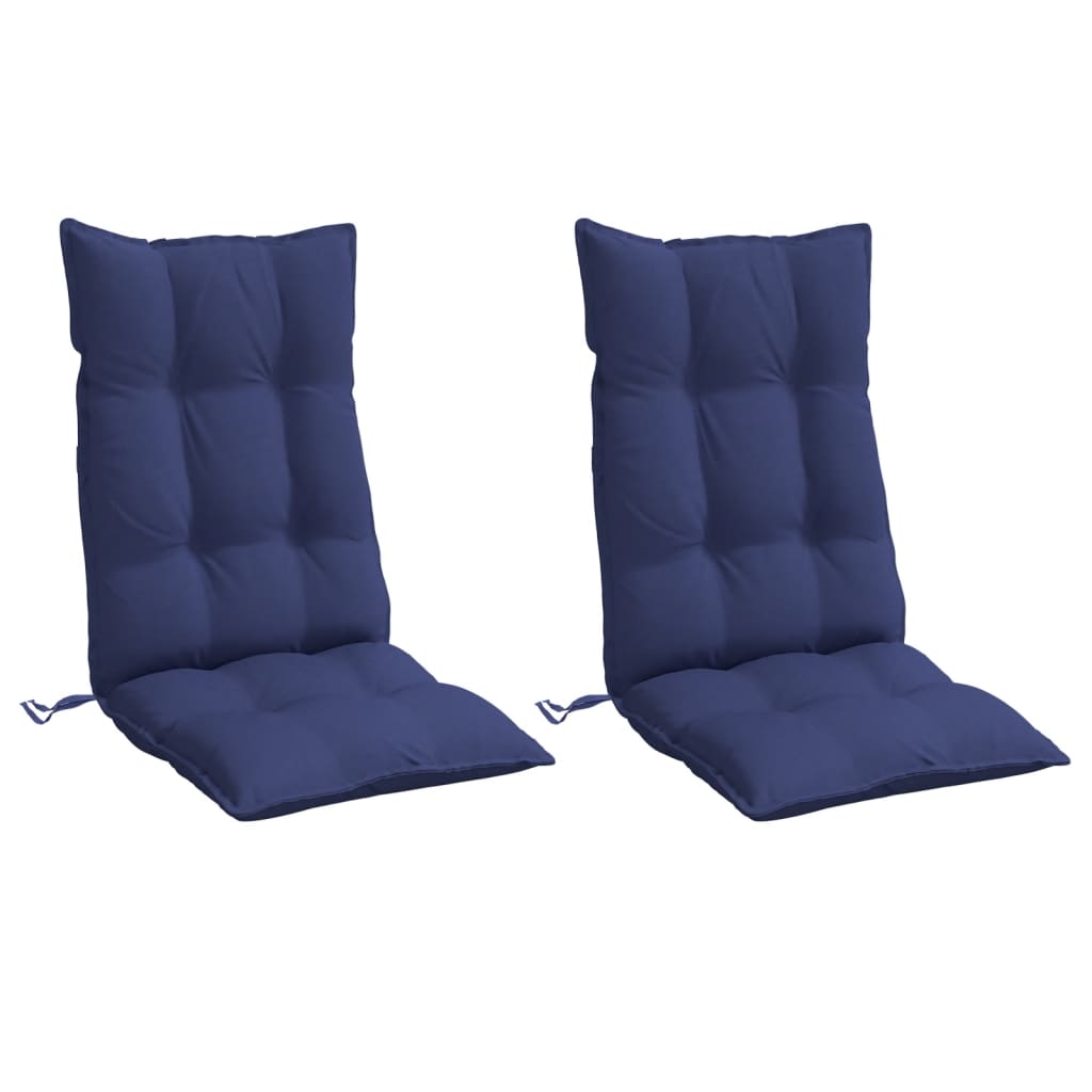Cuscini Sedia Schienale Alto 2 pz Blu Marino in Tessuto Oxford 377668