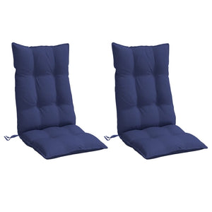 Cuscini Sedia Schienale Alto 2 pz Blu Marino in Tessuto Oxford 377668