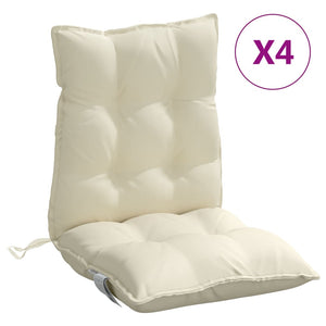 Cuscini per Sedia Schienale Basso 4 pz Crema in Tessuto Oxfordcod mxl 114747
