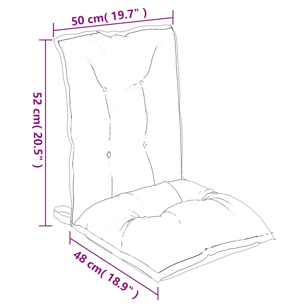 vidaXL Cuscini Sedia Schienale Basso 2 pz a Righe Blu e Bianche Oxford