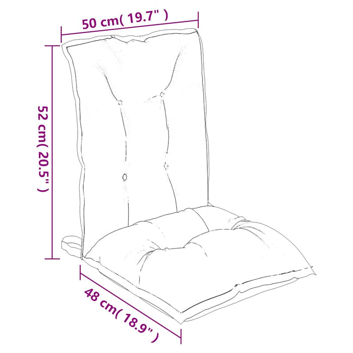 vidaXL Cuscini Sedia Schienale Basso 2 pz a Righe Blu e Bianche Oxford