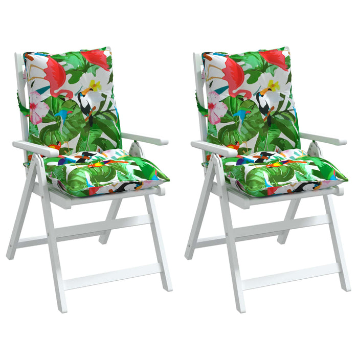 Cuscini Sedia Schienale Basso 2pz Multicolore in Tessuto Oxford 377722