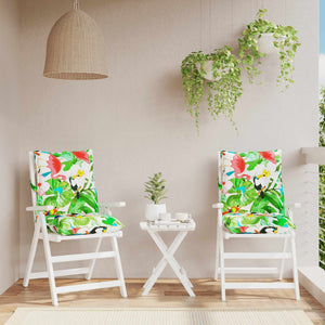 Cuscini Sedia Schienale Basso 2pz Multicolore in Tessuto Oxford 377722