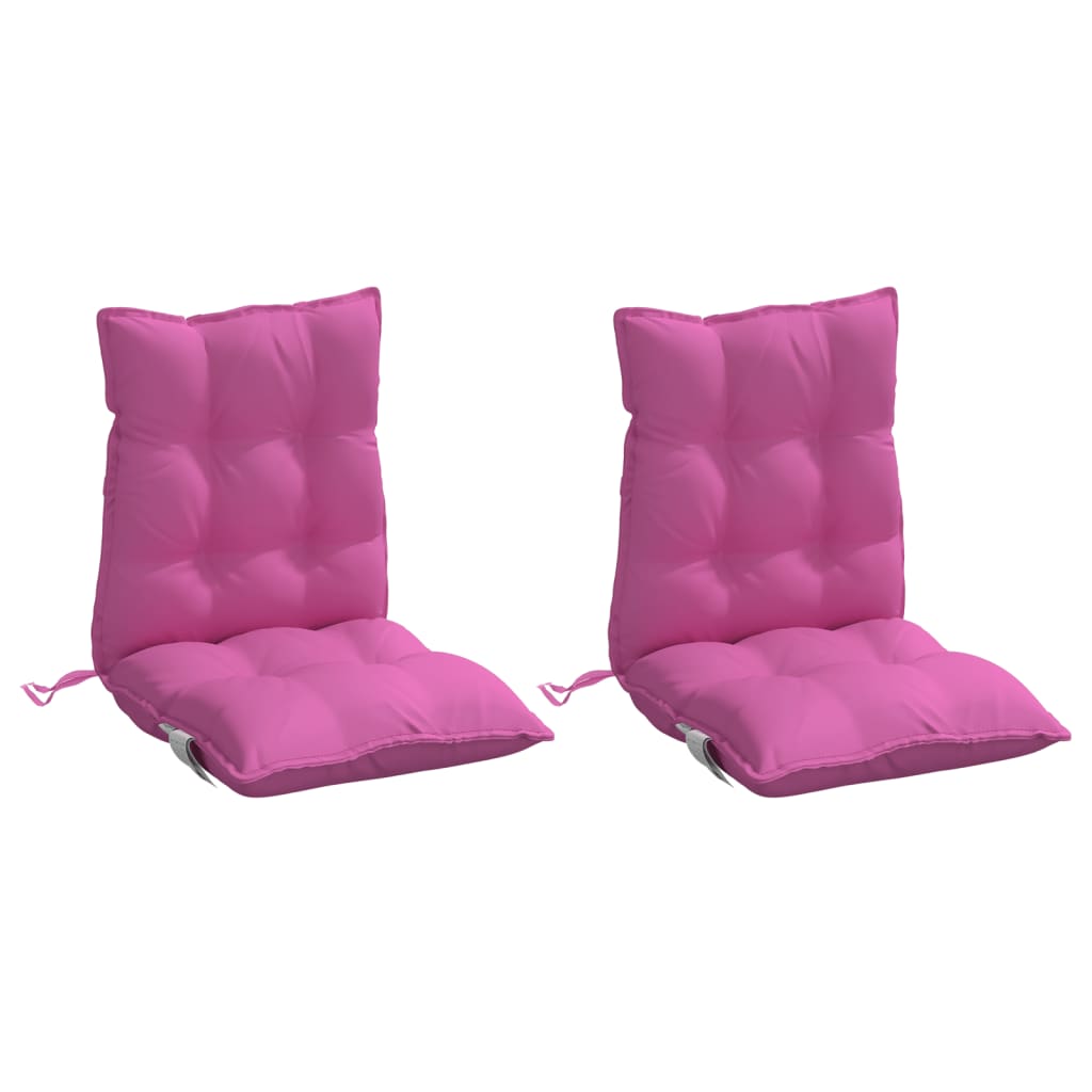 Cuscini per Sedia Schienale Basso 2 pz Rosa in Tessuto Oxford 377731
