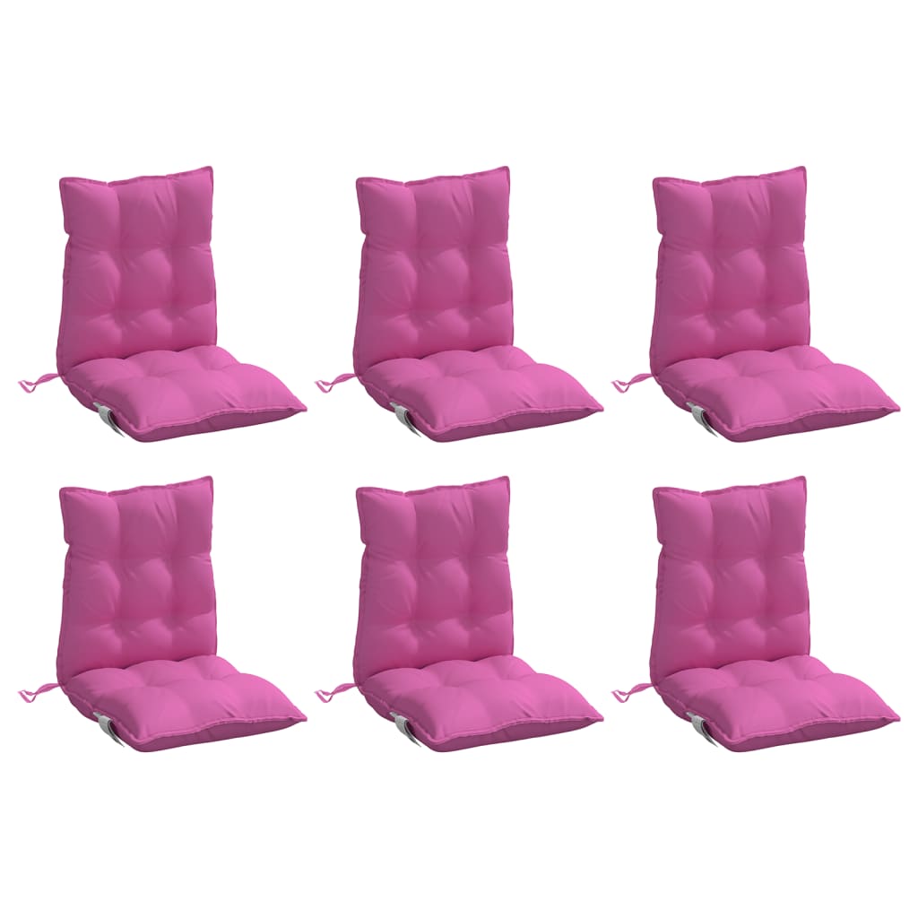 Cuscini per Sedia Schienale Basso 6 pz Rosa in Tessuto Oxford 377733