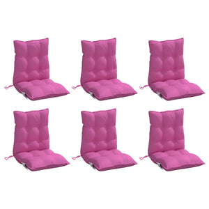 Cuscini per Sedia Schienale Basso 6 pz Rosa in Tessuto Oxford 377733