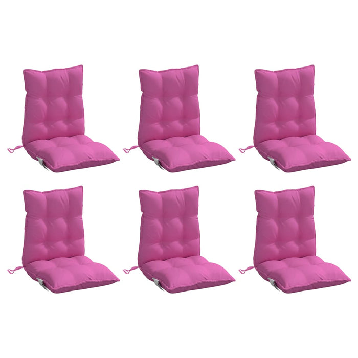 Cuscini per Sedia Schienale Basso 6 pz Rosa in Tessuto Oxford 377733