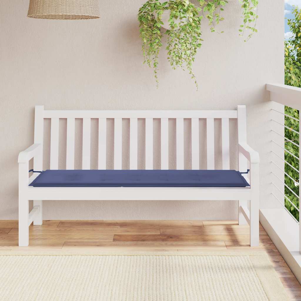Cuscino Panca da Giardino Blu Marino 150x50x4 cm Tessuto Oxford