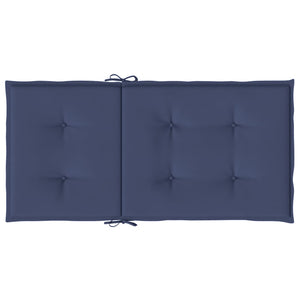 Cuscini Sedia Schienale Basso 2 pz Blu Marino in Tessuto 378680