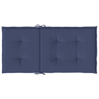 Cuscini Sedia Schienale Basso 2 pz Blu Marino in Tessuto