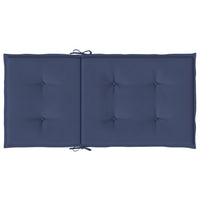 Cuscini Sedia Schienale Basso 4 pz Blu Marino in Tessuto 378681