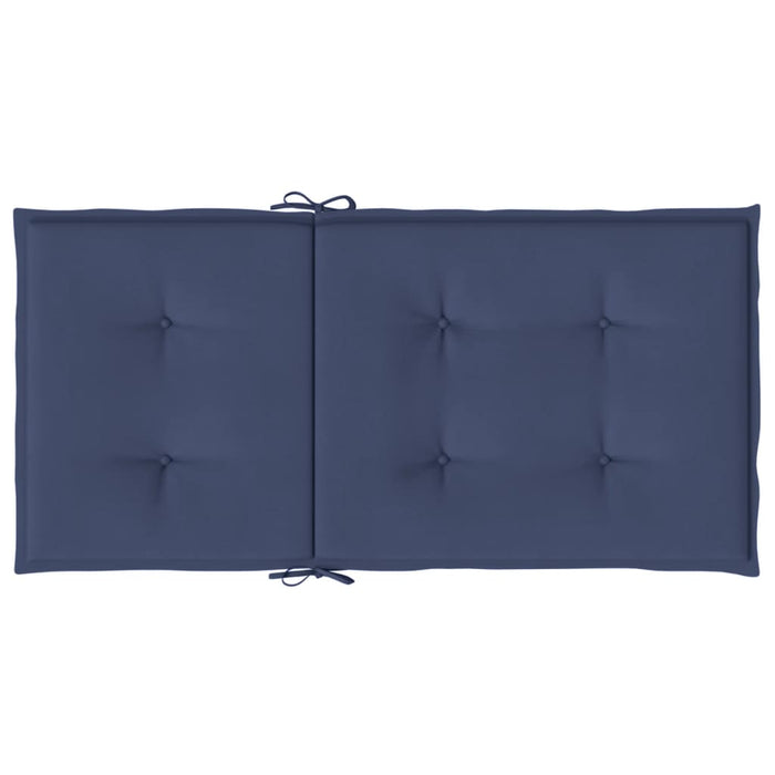 Cuscini Sedia Schienale Basso 4 pz Blu Marino in Tessuto 378681