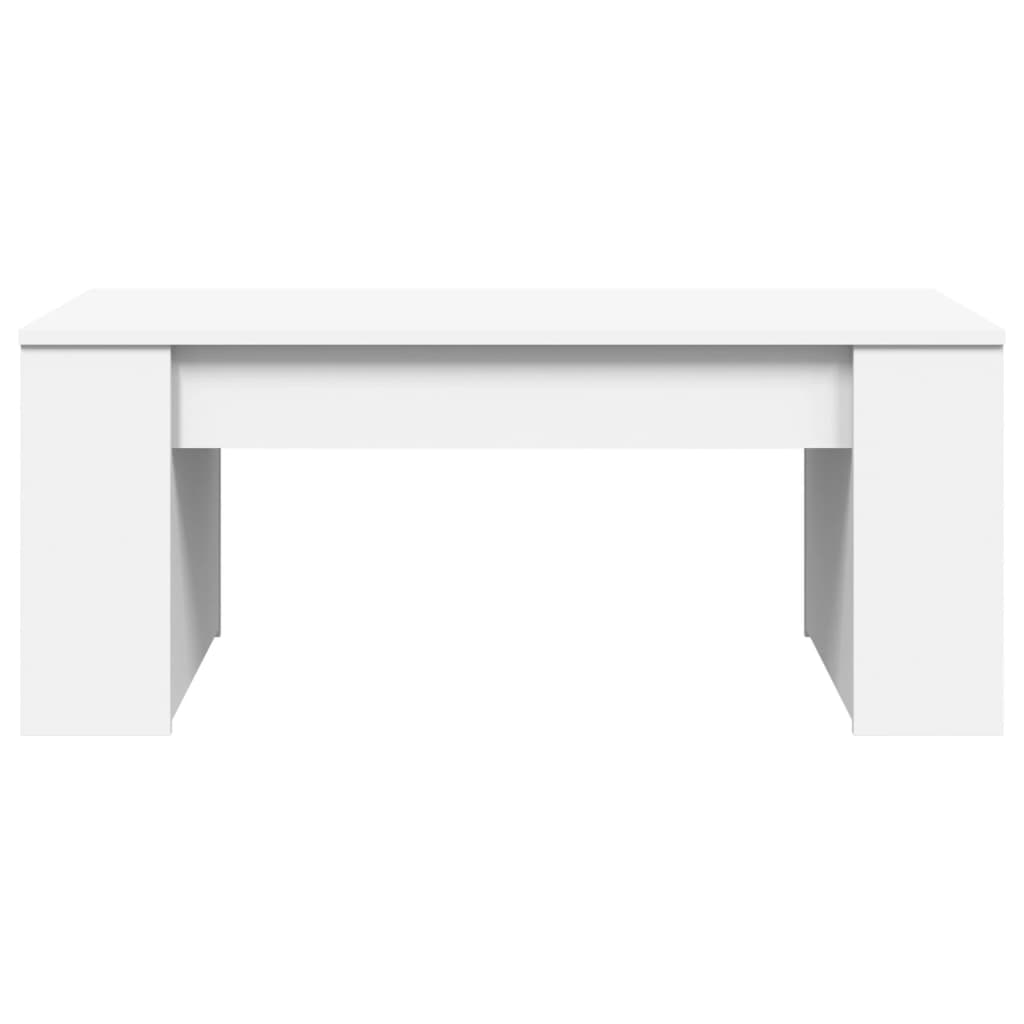 Tavolino da Salotto Bianco 102x55x42 cm in Legno Multistrato