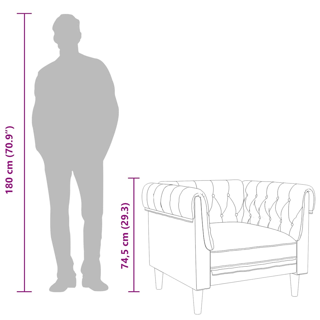 Poltrona Chesterfield in Lino